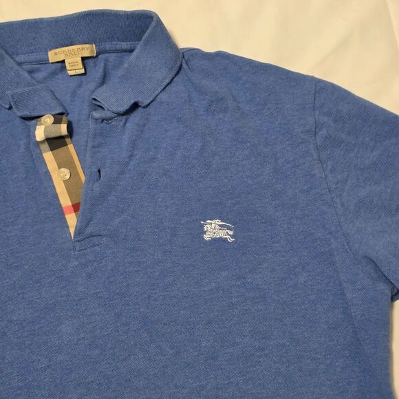 Burberry Brit Preppy Polo Blue 100% Cotton Classic L - Picture 3 of 7